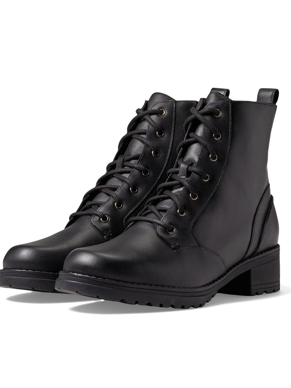 Cole Haan Women's Black Lace-Up Moto Boots